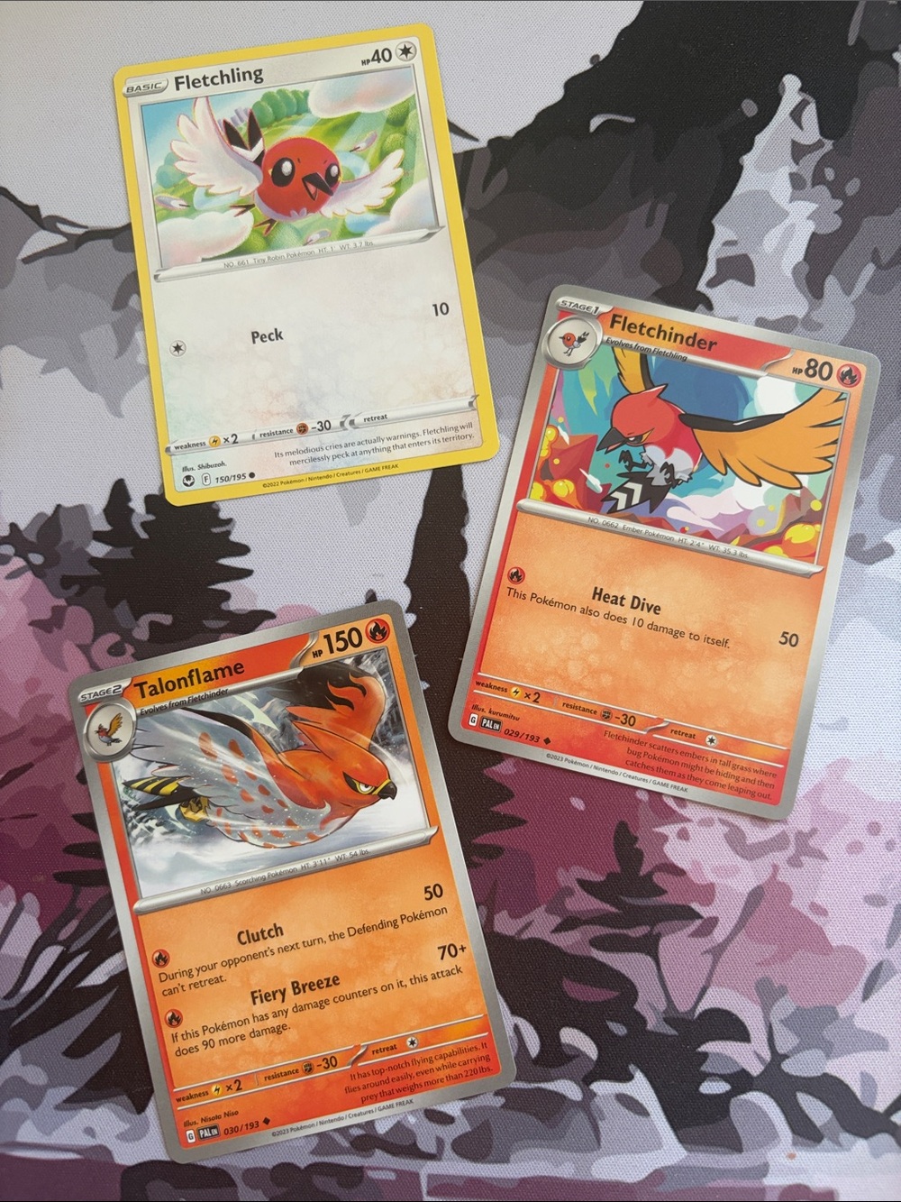 Fletchling, Fletchinder & Talonflame Evolution Lot | 3 Pokémon Cards | ✨5/$25✨